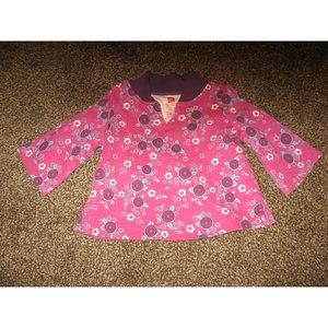 Tea Collection Pink Purple and Blue Floral Long Sleeve Cotton Top 3-6 Months